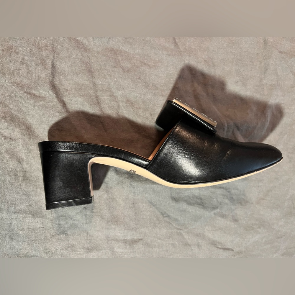 Gucci— Madelyn Malaga Crystal Square G Leather Mules 35 / 36 Block Heel - Picture 10 of 16